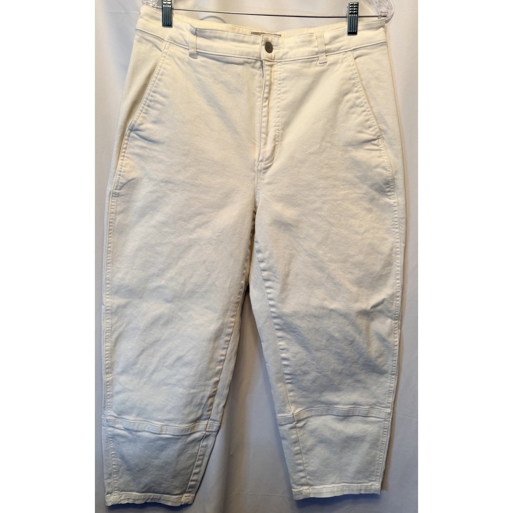 Everlane Women's Size 14 Utility Barrel Leg Jeans Pants Bone Ivory 26" Inseam